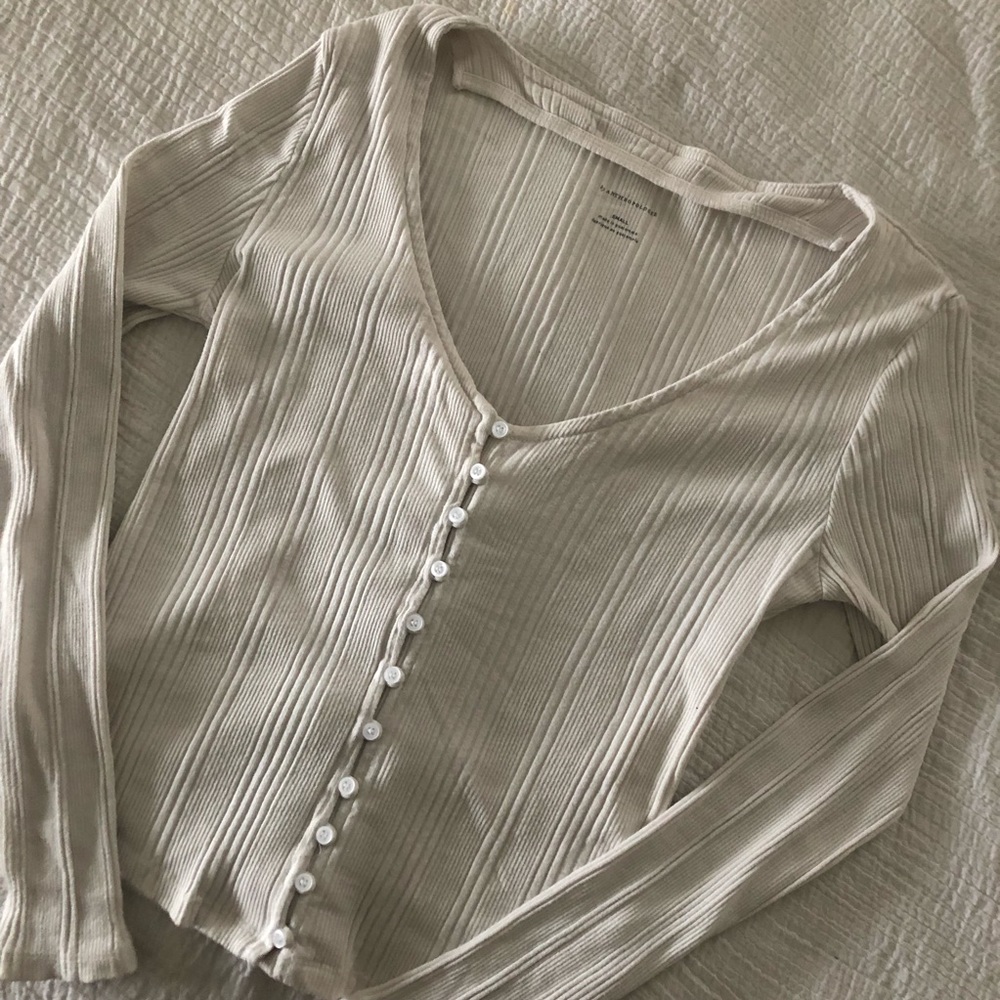 anthropologie cream long sleeve